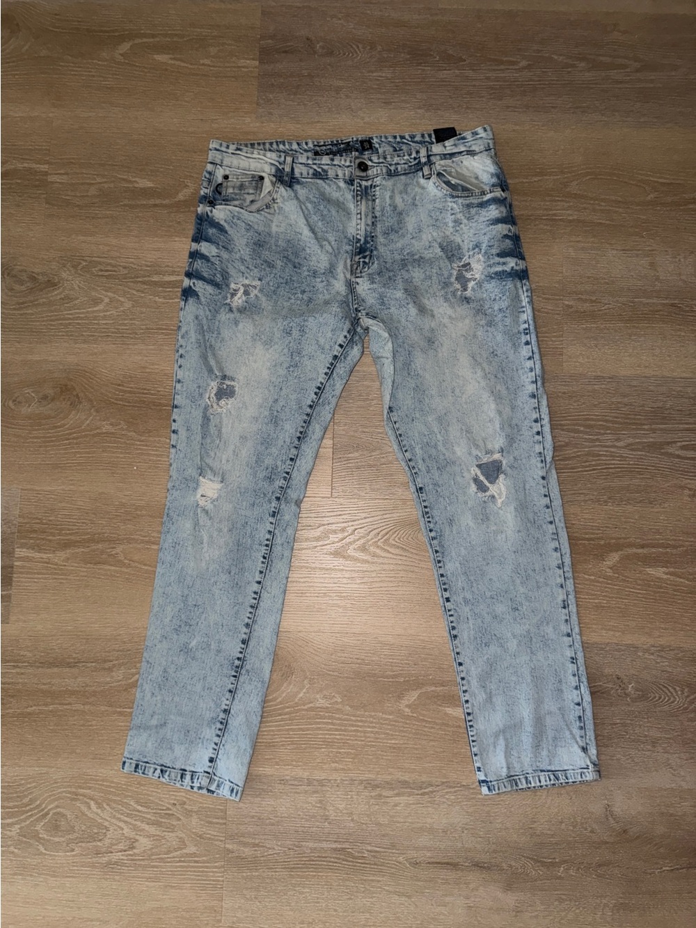 South Pole Flex Light Wash Distressed Jeans Size 42x34